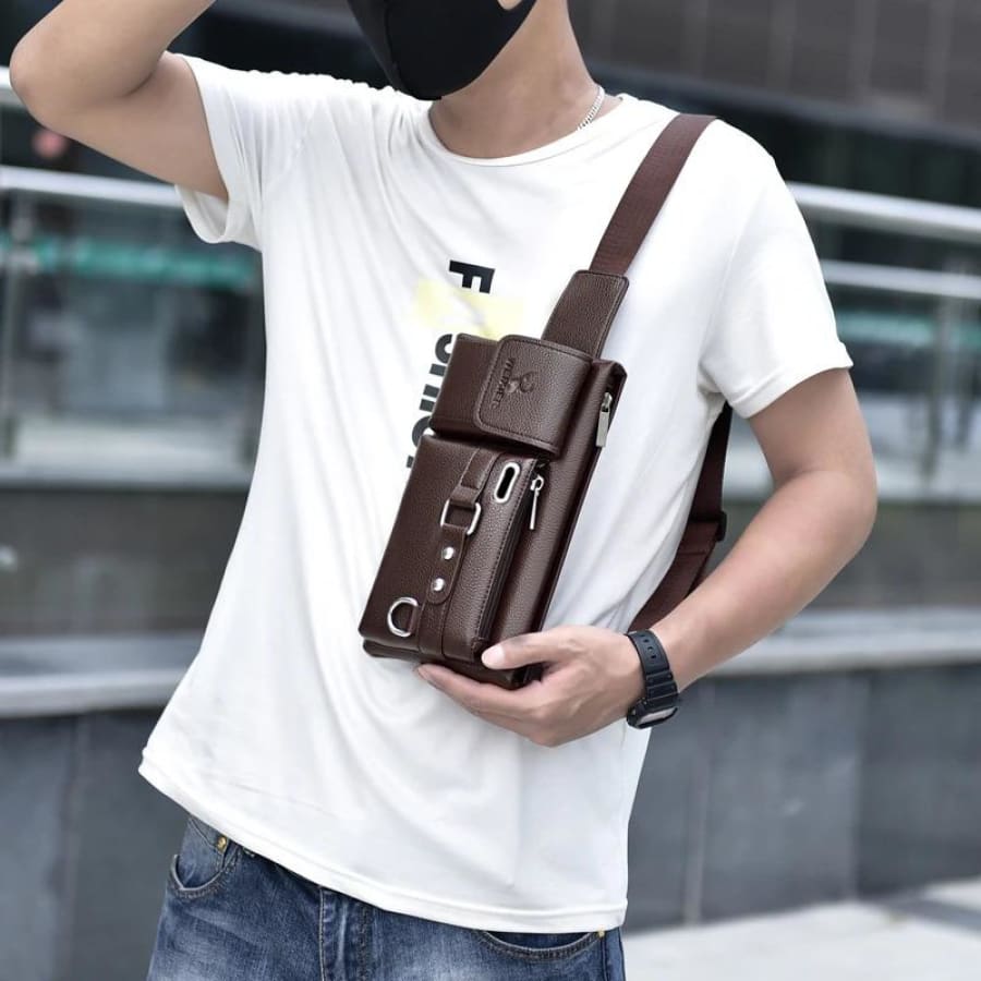 Sac bandoulière en cuir pour homme