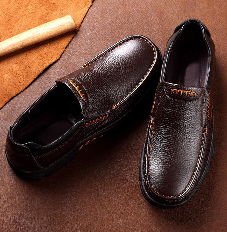 Mocassins en cuir véritable pour hommes