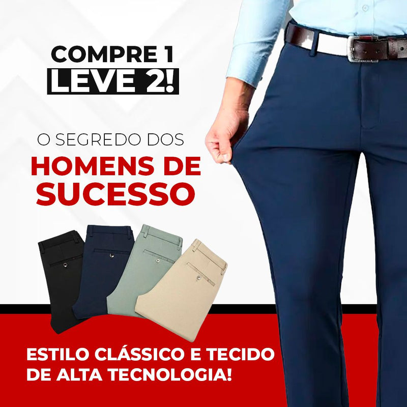 Calça Social Clássica Alfaiataria Gentleman - Compre 1 e Leve 2 + Cinto Social Couro