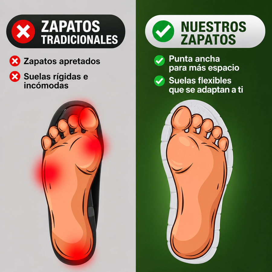 Comparación: zapatos tradicionales vs nuestros zapatos