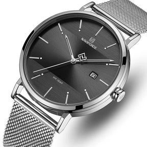 Montre homme en acier inoxydable – MeshElegance Pro