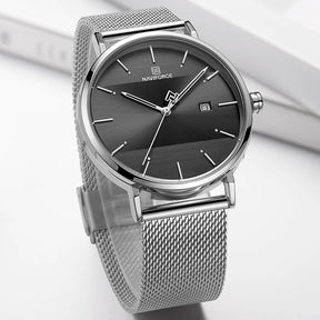 Montre homme en acier inoxydable – MeshElegance Pro