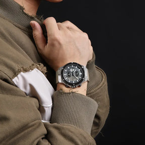 Montre de luxe en cuir pour homme - ChronoLuxe Prestige