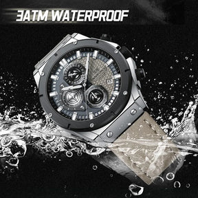 Montre de luxe en cuir pour homme - ChronoLuxe Prestige
