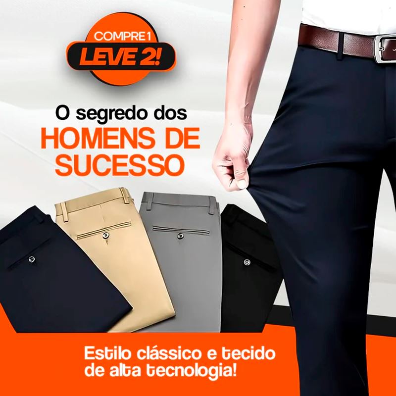 Calça Alfaiataria Elástica de Luxo Masculina - Compre 1 Leve 2