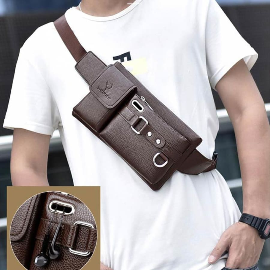 Sac bandoulière en cuir pour homme