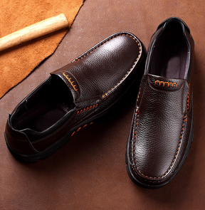 Mocassins en cuir véritable pour hommes 